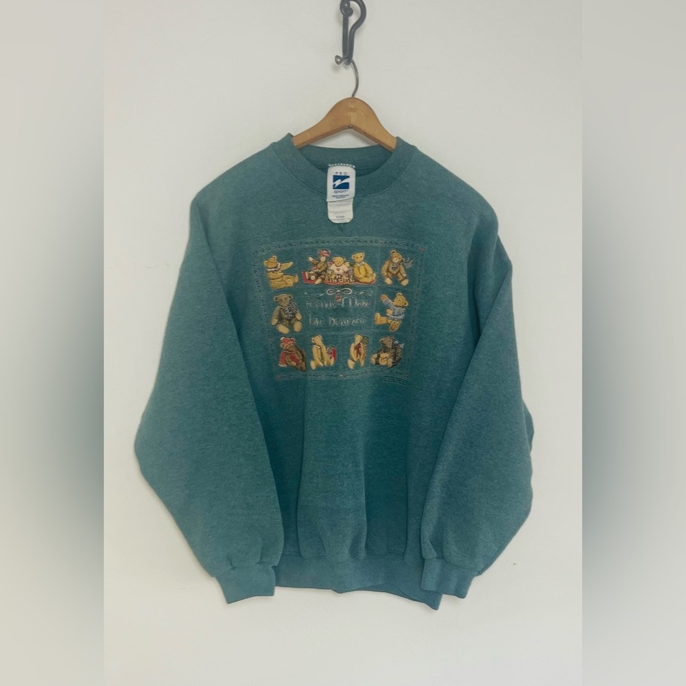 Women's Vintage 1990s Sweatshirt with Bear Print Made in the USA